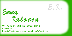 emma kalocsa business card
